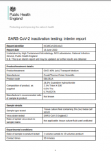 SARS-CoV-2 Inactivation Testing: Interim Report: GHCl 40% (w/v) Transport Medium